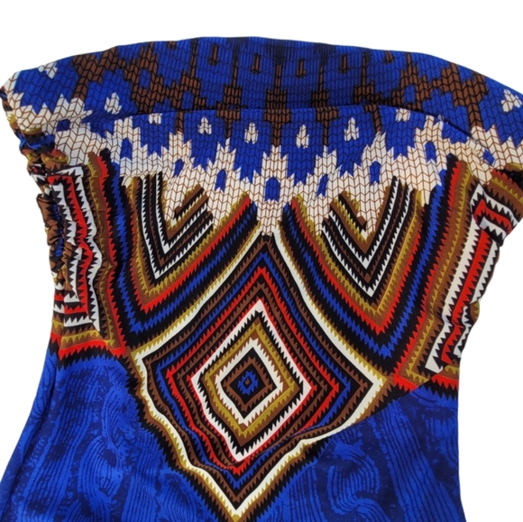 Maxi Papillion Aztec Print Strapless Dress. NWT - Picture 4 of 7